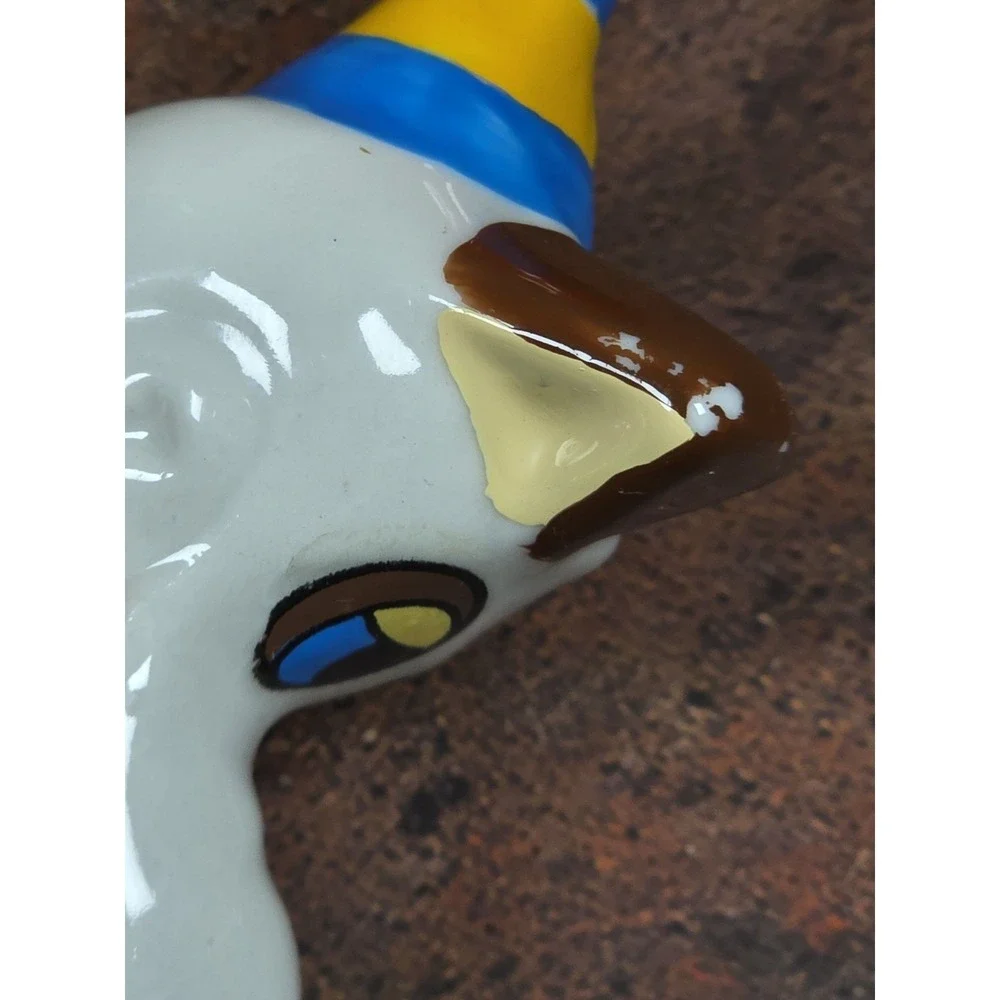 Vintage EDASA Brazil Ceramic Clown Dog Figurine, Mid-Century Whimsical 4.5